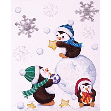 Gekleurde raamstickers met glitter 28,5 x 34,5 cm 3 stuks - Anna’s Collection