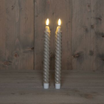 Swirl dinerkaars 3D taupe 24 cm -2 stuks