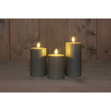 Kaars 3D voor buiten groen 12,5 cm - 3 stuks