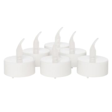 LED-theelicht kaarsjes met vlameffect set van 6 - Anna's Collection LED-theelicht kaarsjes met vlameffect set van 6 - Anna's Collection