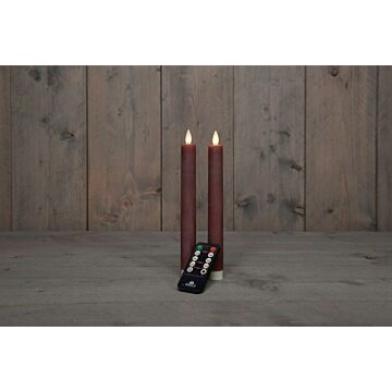 Dinerkaars rustiek wax op batterij antiek roze 23 cm set van 2 - Anna's Collection