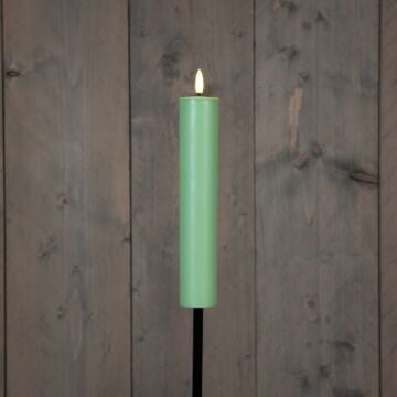 Fakkel 3D solar met lont groen op steker L 76 cm
