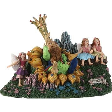 Oberon met elfjes - l17,5xb12,5xh11,5cm - Luville