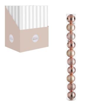 Kerstbal onbreekbaar roze Ø 6 cm set van 10 - House of Seasons