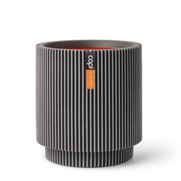 Bloempot Vase cilinder groove antraciet Ø 36 cm - Capi