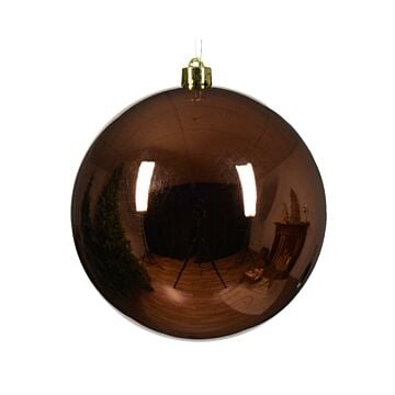 Kerstbal espresso bruin kunststof Ø 14 cm - Decoris