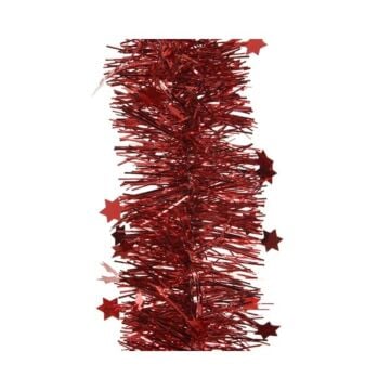 Tinsel Stargarland Shiny 4Ply Christmas Red