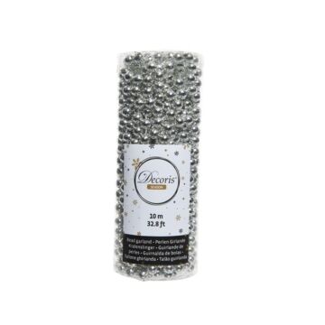 plastic bead garland silver