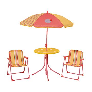 Outdoor kids set 4-delig geel roze