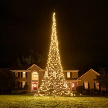 Vlaggenmast kerstboom warm wit 2000LED 10 meter - Fairybell