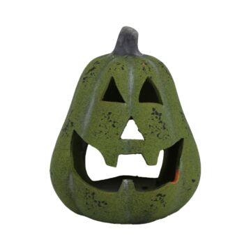 Pompoen carved groen 14,5 cm