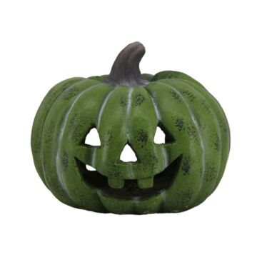 Pompoen carved groen 35,5 cm