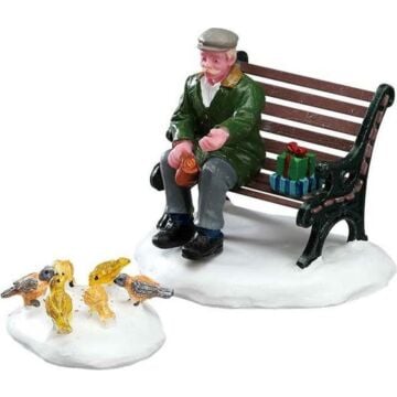 Lemax Feeding Pigeons, set van 2