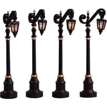 Lemax Colonial Street Lamp, set van 4, B/O (4.5V)