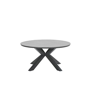 Tafel Edison carbon black grey teak Ø 148 cm - Garden Impressions 