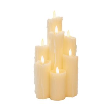 Druipkaars ivoor wax 3D vlam met batterij en timer  - Anna's Collection