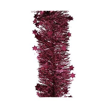 Lametta guirlande ster granaatappel roze 270 cm - Decoris
