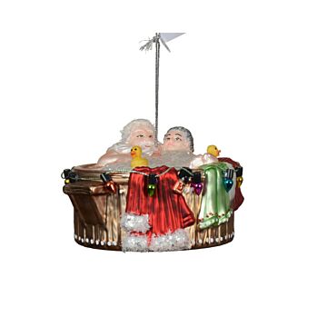 Kerstman ornament glas 6,8 cm
