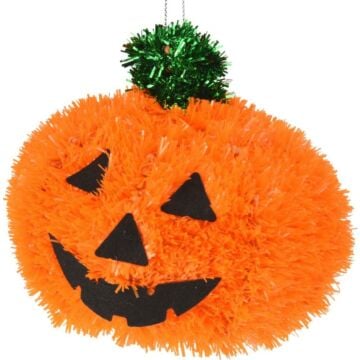 Pompoen hoofd tinsel 12 cm