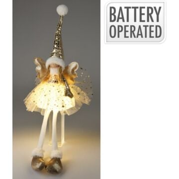 Engelmeisje LED goud 60 cm