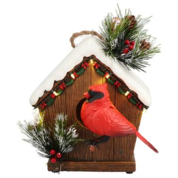Bird house animated rode kardinaal led 24,5 cm