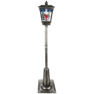 Floor lantern santa snowing Black/silver-Adapter incl.- LED-30x30x180