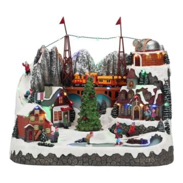Mountain scene animated led 37,5 cm