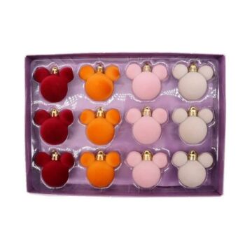 Mini Ear Balls Velvet orange set van 12 - Kurt Adler