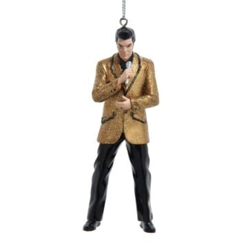 Elvis In Gold Jacket Blow Mold Ornament - Kurt Adler