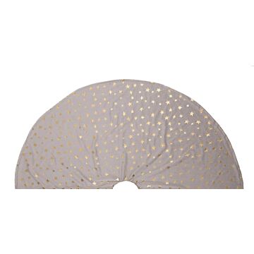 Boomkleed fluweel met sterren 120 cm taupe goud - Anna’s Collection