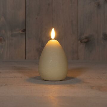 Eikaars 3D rustiek wax met timer wit 12 cm