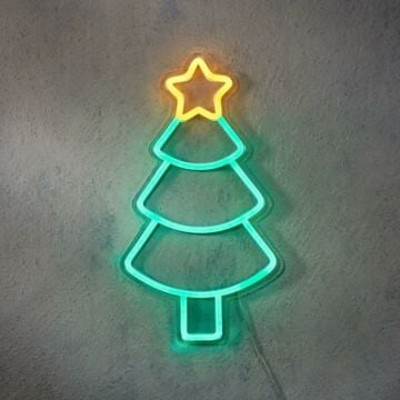Neon light kerstboom groen 36 cm - Luca Lighting