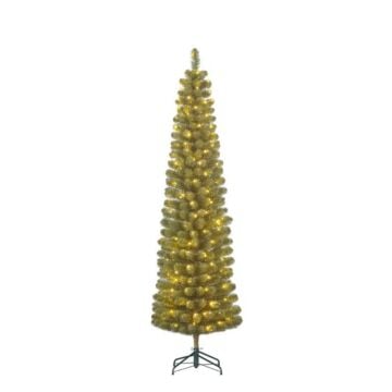 Kerstboom Charlton Pilar 160LED groen 215 cm - Black Box