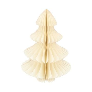 Kerstboom curve honeycomb papier wit 30 cm - HBX