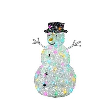 Sneeuwpop 80LED lichtfiguur multi 65 cm - Lumineo