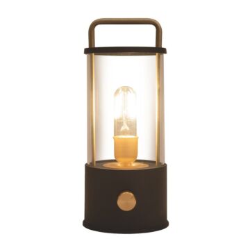 Lantaarn warm wit LED draadloos zwart 11 cm