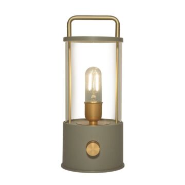 Lantaarn warm wit LED draadloos groen L 11 cm