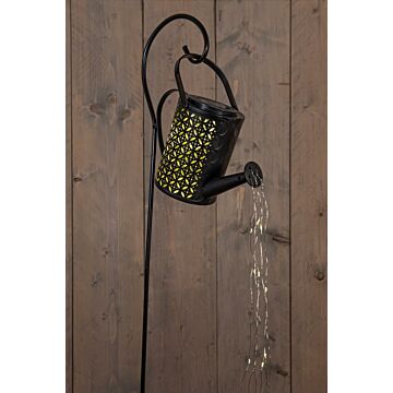 Gieter solar LED op stick zwart 10 cm