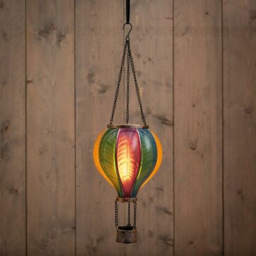 Solar luchtballon vlameffect LED multicolor 45 cm