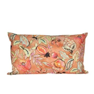 Buitenkussen bloemen bruin 50 cm