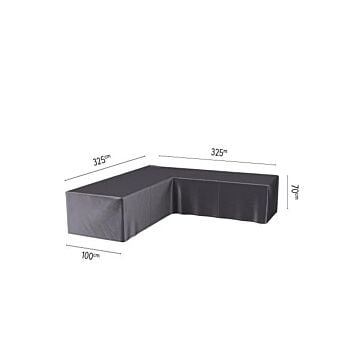 Loungesethoes L 325 cm zwart - Platinum