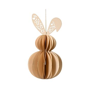 Decoratiehanger konijn beige papier 12 cm