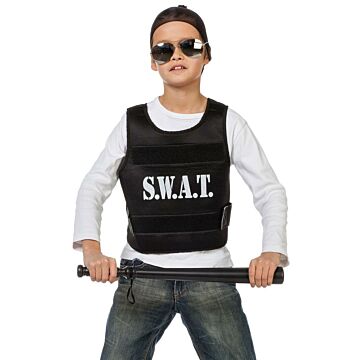 SWAT-vest zwart kids one size SWAT-vest zwart kids one size