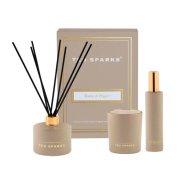 Giftset Candle Diffuser & Roomspray Tonka & Pepper - Ted Sparks