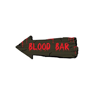Wanddecoratie Blood Bar zwart 19 x 50 cm