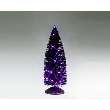 Lemax Black Bristle Tree With Purple Lights, B/O