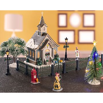 Lemax Small Town Church set inclusief adaptor 74254, 550 mA (wit)