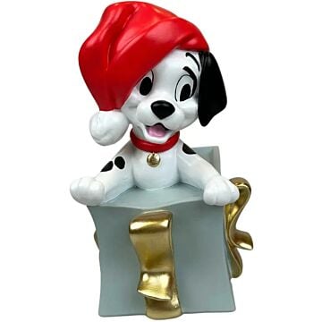 Kerstbeeld 101 Dalmatiers met kerstmuts 20 cm - Disney