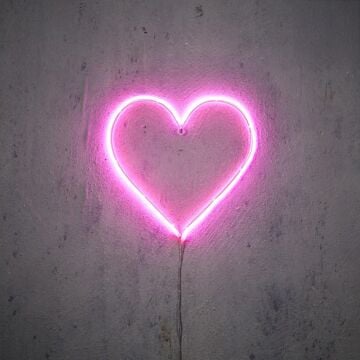 Neon light led hart roze 33 cm - Luca Lighting