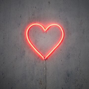 Neon light led hart rood 33 cm - Luca Lighting